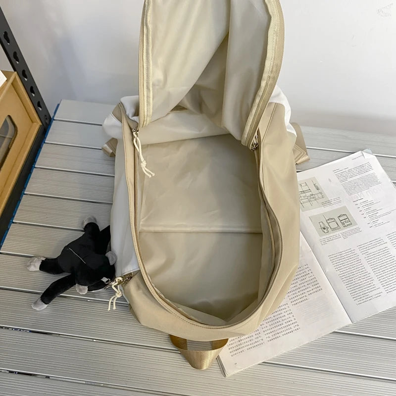 Books Backpack Students Bag Female Colors Pattern Panelled Backpack 19 inch