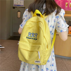 Canvas Student Rucksack Girls School Bag Women Backpack