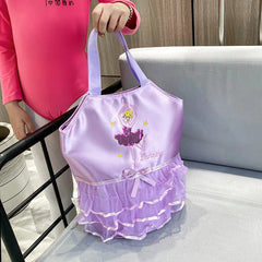 Toddler Ballet Dance Bag for Girls 2-6 Years - Lace Embroidered Shoulder