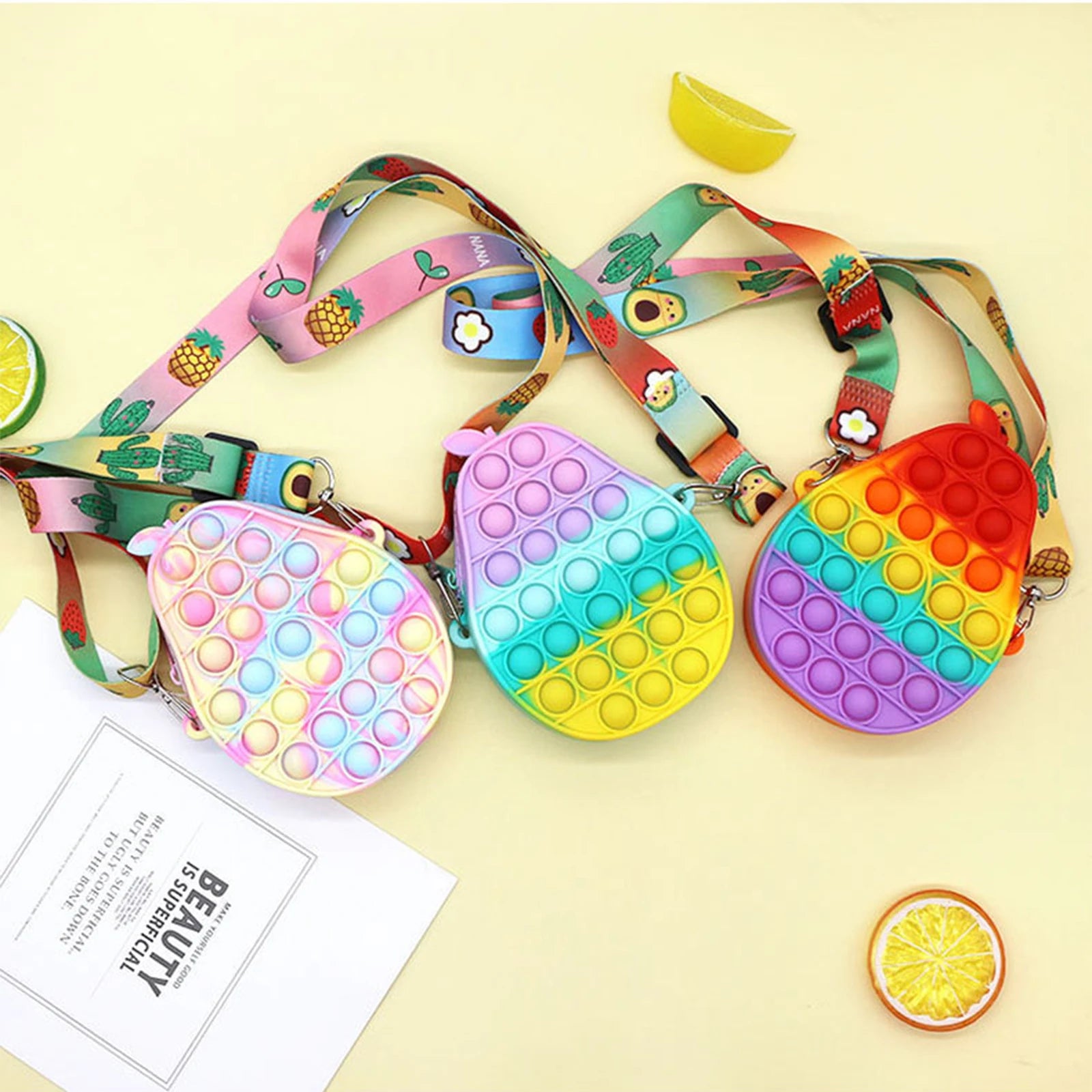 Avocado Crossbody Purse Funny Bubble Sensory Toy