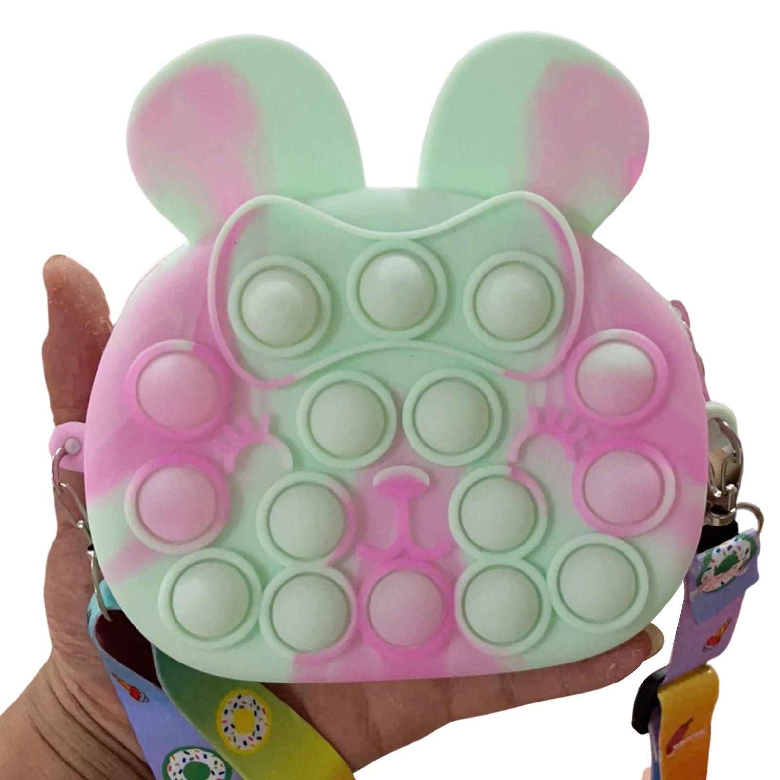 Toddler Girl Fidget Shoulder Bag Bunny Crossbody Purse Funny Bubble