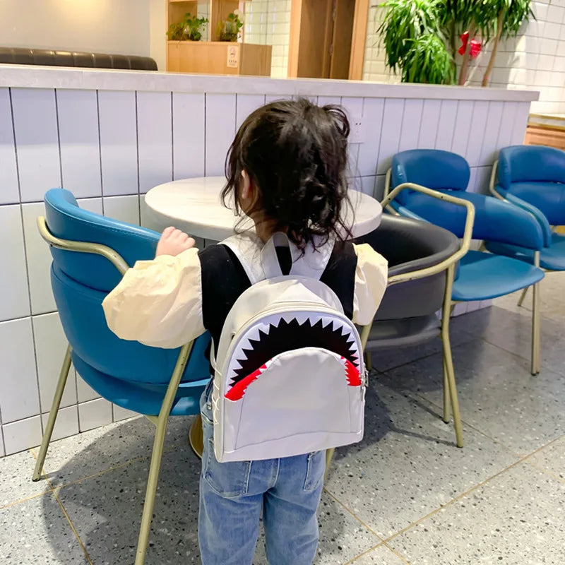 Toddler Cartoon Zipper Backpack Shark Shape Daypack