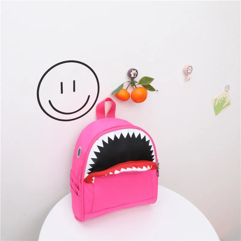 Toddler Cartoon Zipper Backpack Shark Shape Daypack