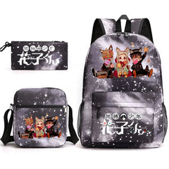 Hanako 3pcs Schoolbag Backpack Children Pencil Box Anime Backpack