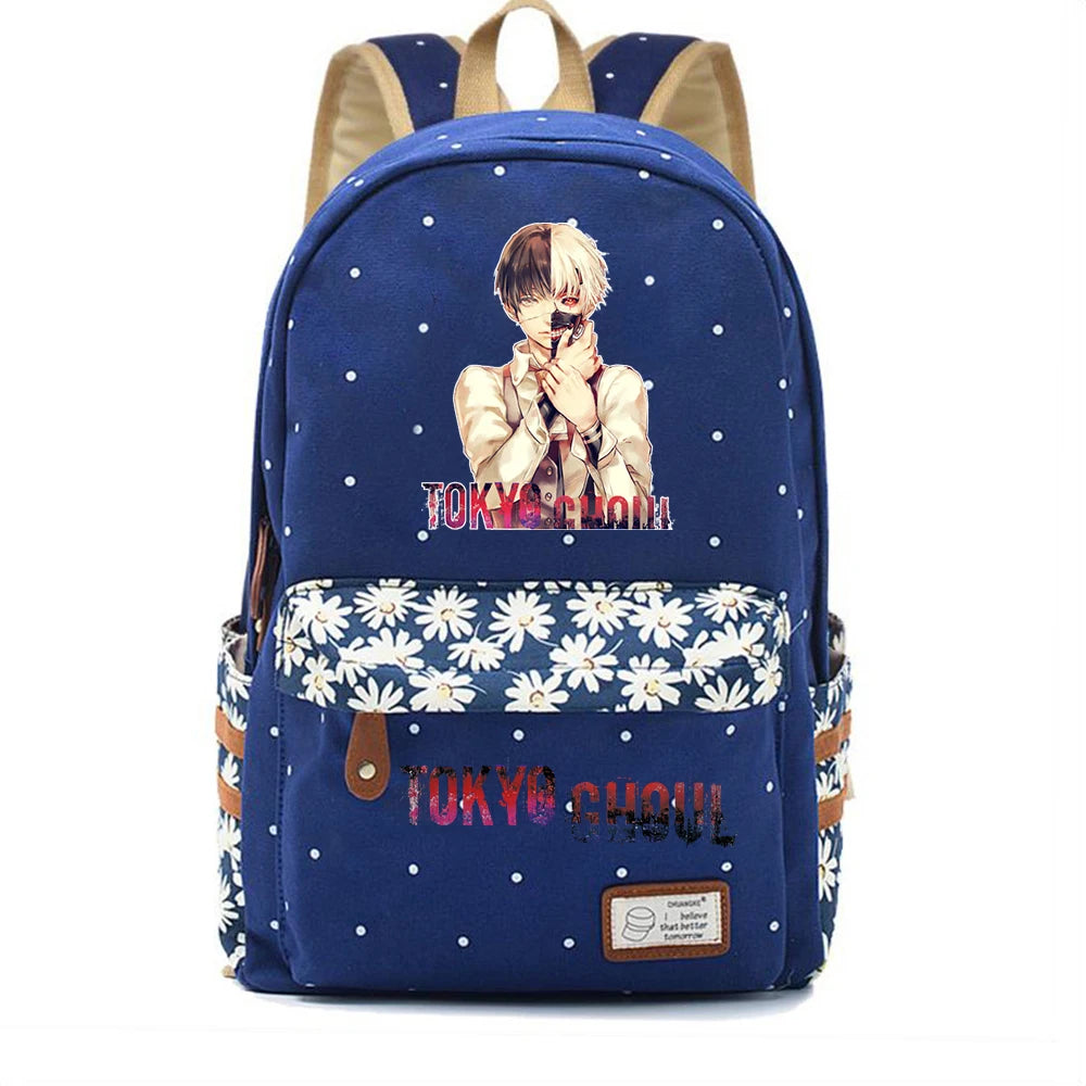 Tokyo Ghoul Canvas Backpack Cartoon Schoolbag Packsack Casual High Teenger
