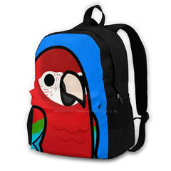 Red & Green Macaw Large Capacity Backpack Laptop Travel Bags