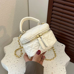 Mini Square Crossbody Purse Bag Quilted Pattern Sling Messenger Bag