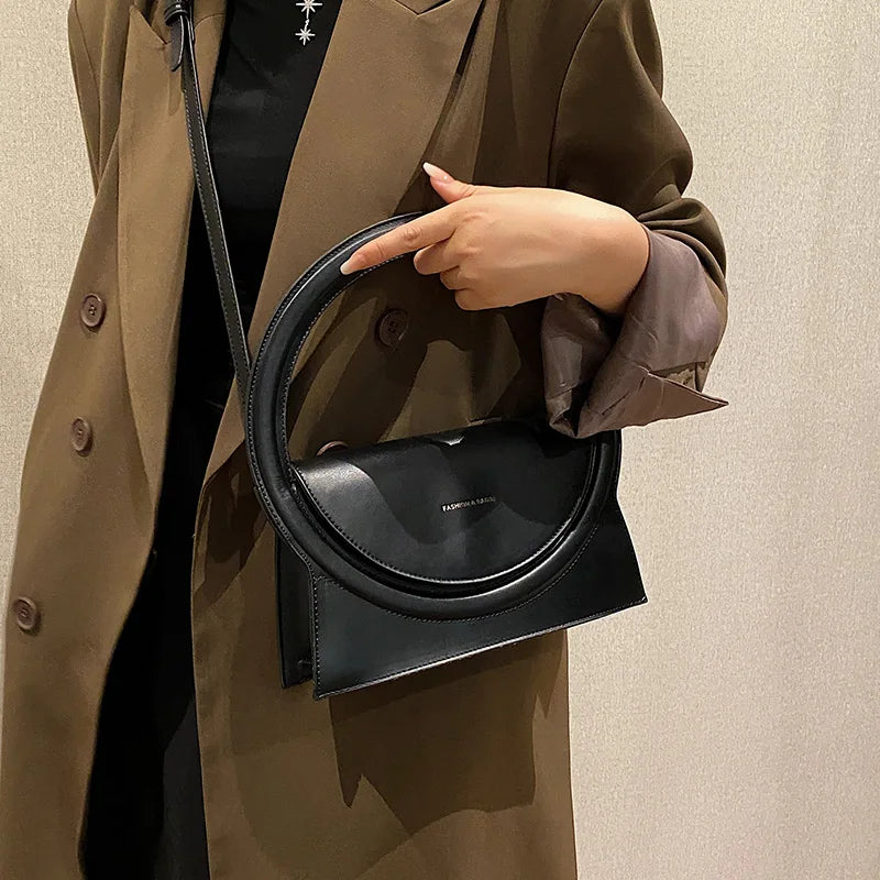 Round Handle Bag Clutch Bag Lady Crossbody Shoulder Bag