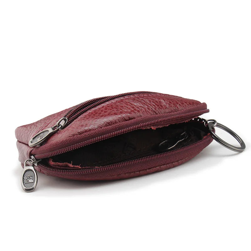 Cow Leather Key Wallet Purse Men Women Keychain Holder Pocket Organizer