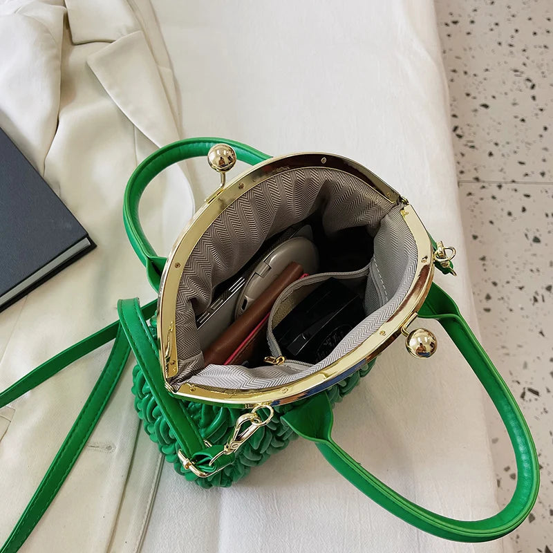 Shoulder Bag Women Crossbody Shell Clutch Purse Green Handbag