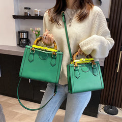 Bamboo Handle Handbag Crossbody Bag Tote Satchel