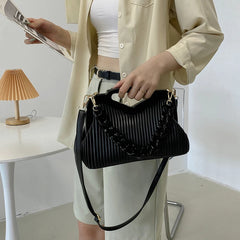 Triangle Handbag Pleated Shoulder Bag for Women Clutch Purses