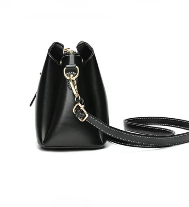 Beige Women's Bucket Bag One Shoulder High Wallet Handbag