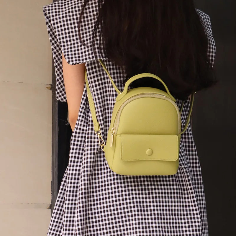 Women Casual Backpack Shoulder Bag Mini Crossbody Leather Backpacks