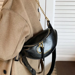 Women's Leather Chain Waist Belt Bag Crossbody Chest Phone Purse