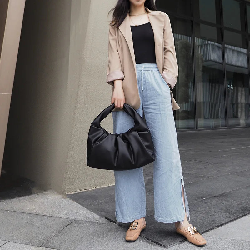 Soft Leather Top Handle Bag for Women