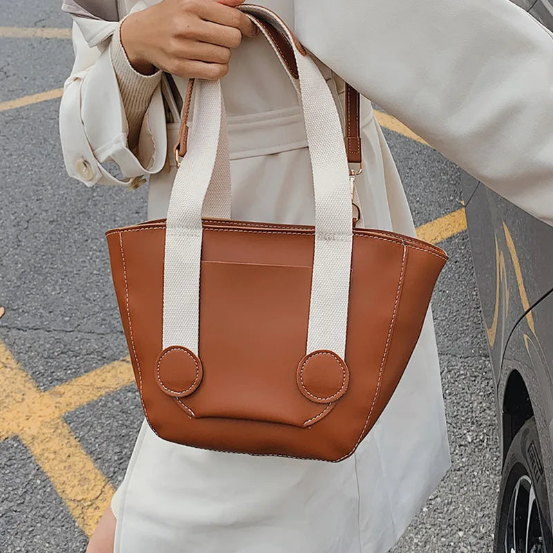 Women's Solid Shoulder Bag Top Handle Tote Handbag PU Leather Travel Messenger