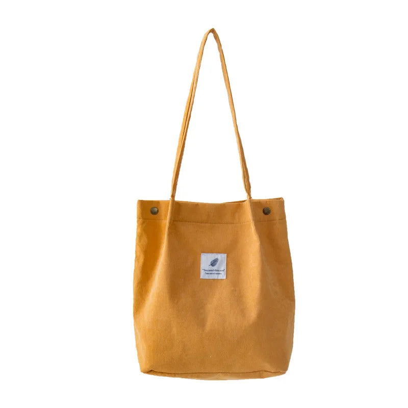 Corduroy Handbags Women Tote Shoulder Bag Large Capacity Shopping Bags
