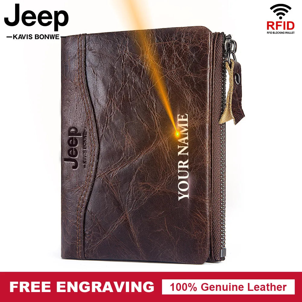 Top Cow Leather Men's Wallet with Passport Photo Holder