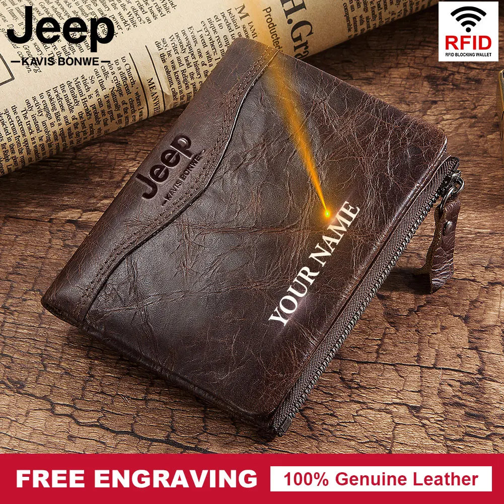 Top Cow Leather Men's Wallet with Passport Photo Holder