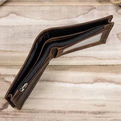 Leather Bifold Travel Wallet with ID Window and RFID Blocking