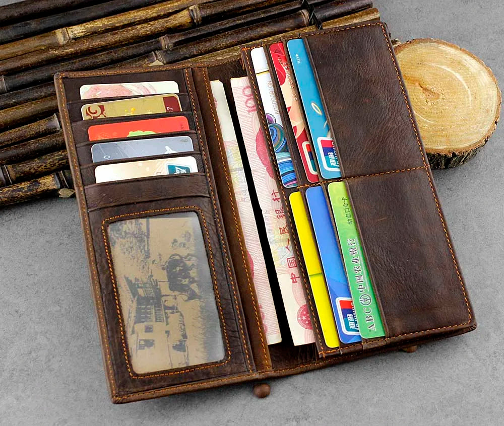 Top Crocodile Style Men Wallets Male Purse Brown