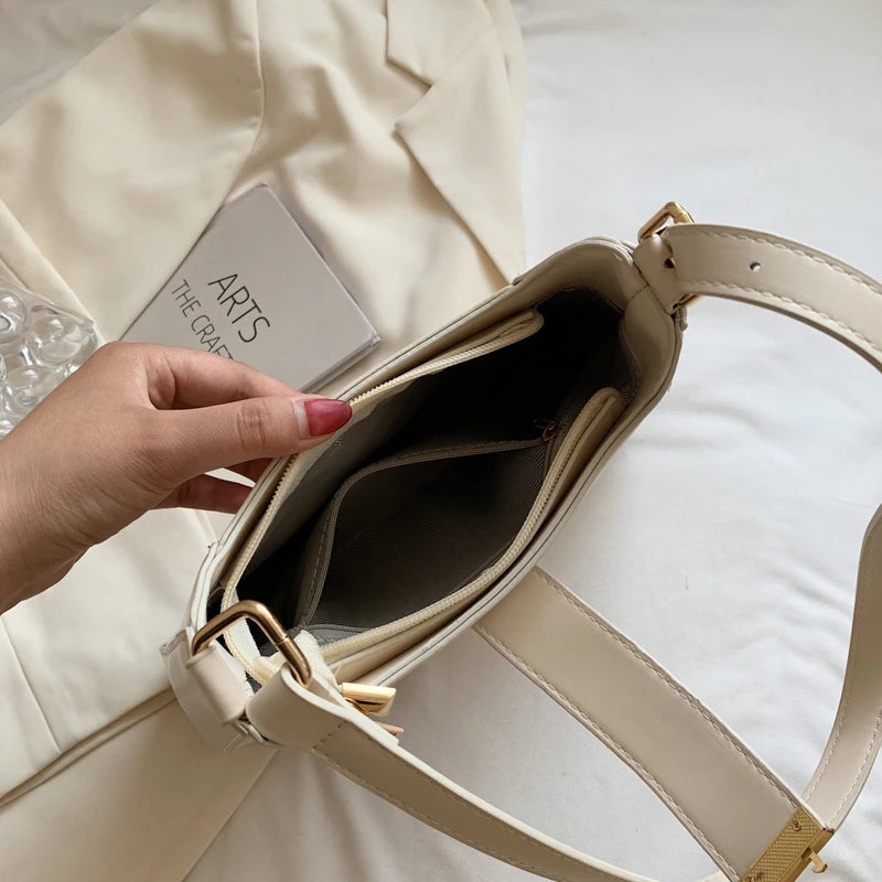Half Moon Crossbody Bag PU Leather Shoulder Sac A Main Bolso