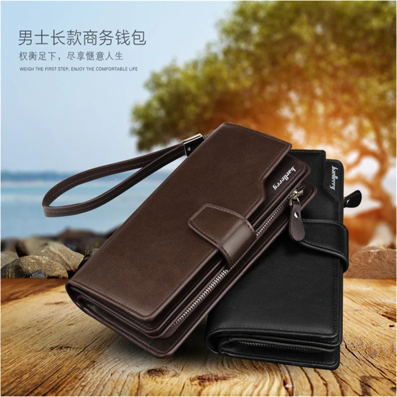PU Leather Long Wallet Multifunction Purse Clutch Zipper Around Wallets