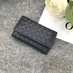 Real Lambskin 6 Keys Holder Cash Clip Button Wallet