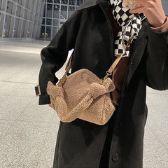 Winter Plush Shoulder Bag Lady Dumpling Bag Purses Handbags Satchels