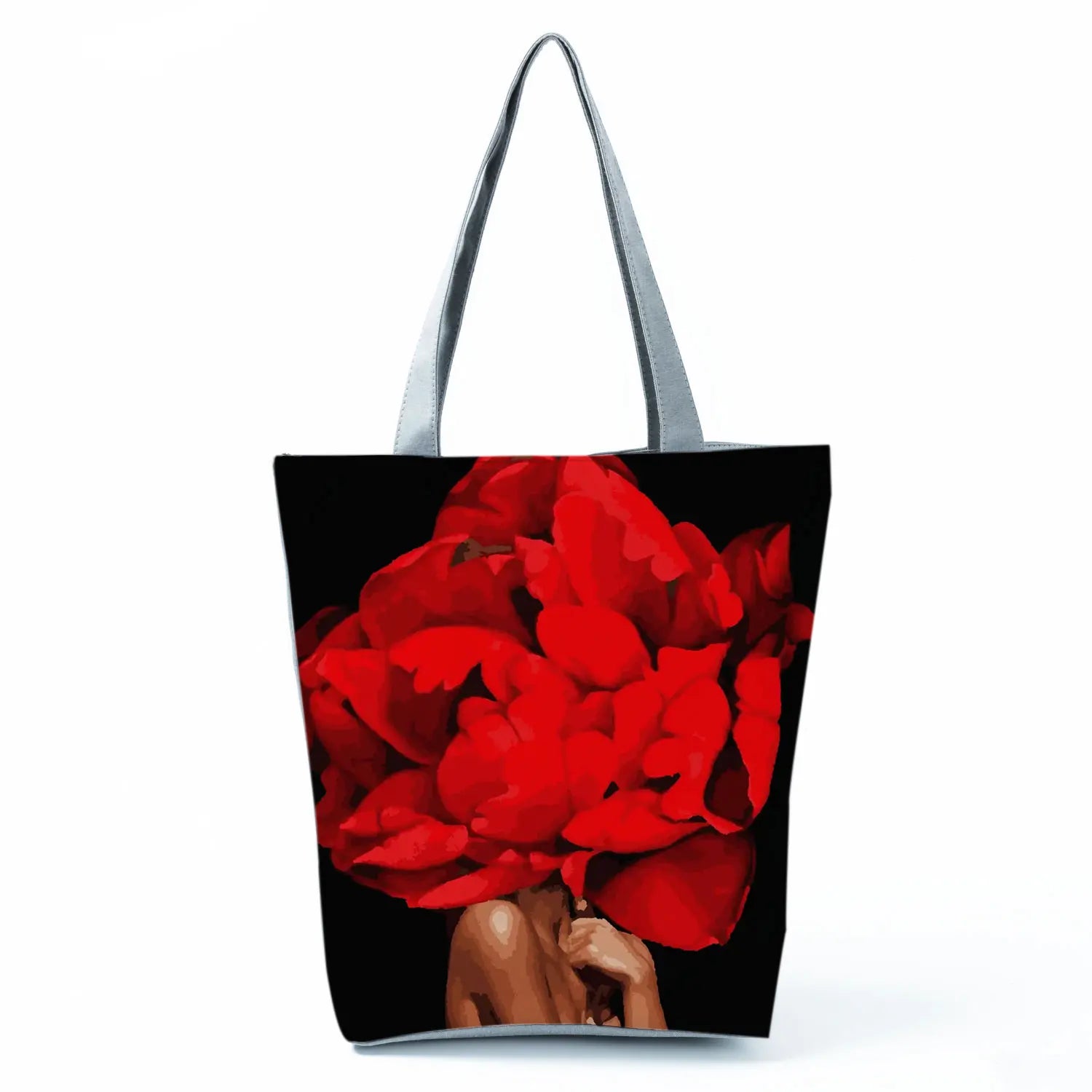 Floral Feathers Woman Abstract Painting Shoulder Bag
