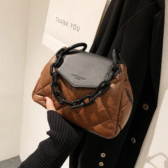 Winter Shoulder Bag Quilted Handbag Chain Crossbody