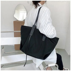 Casual Nylon Tote Bag with Zipper Closure