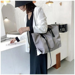 Casual Nylon Tote Bag with Zipper Closure