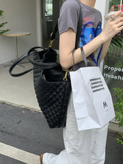 Tote Bag Female Autumn Winter High Capacity Rhombic Large Bag