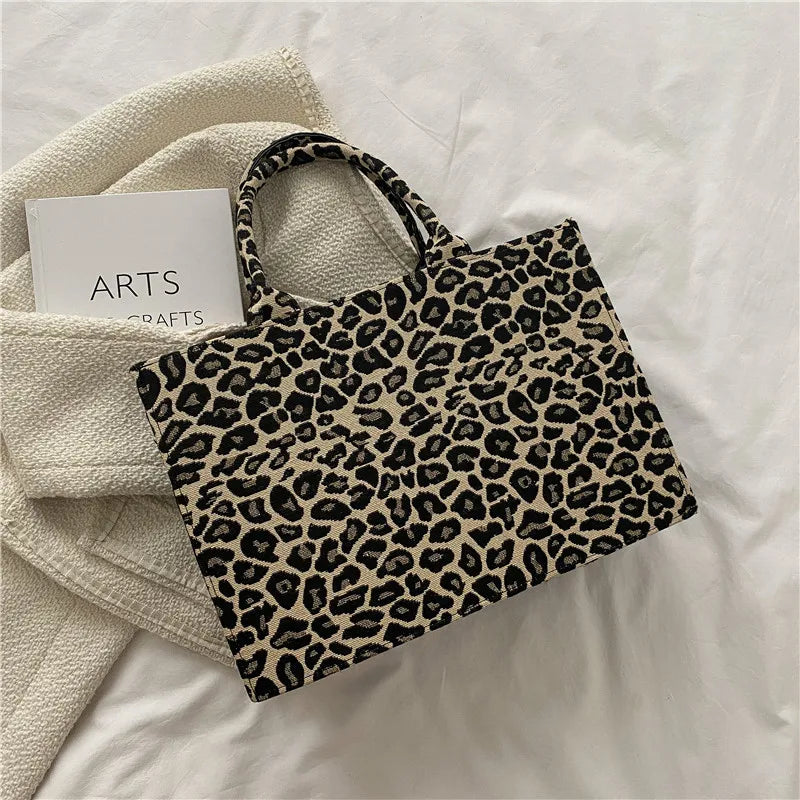 Striped Vintage Top Handle Shopper Bag Large Capacity PU Leather Handbags