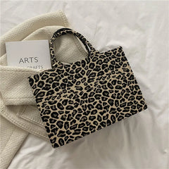 Striped Vintage Top Handle Shopper Bag Large Capacity PU Leather Handbags