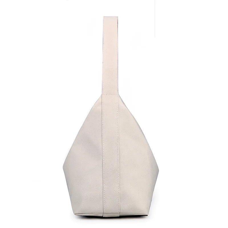 Canvas Tote Bag Lightweight Shoulder Bags Solid Color Handbag