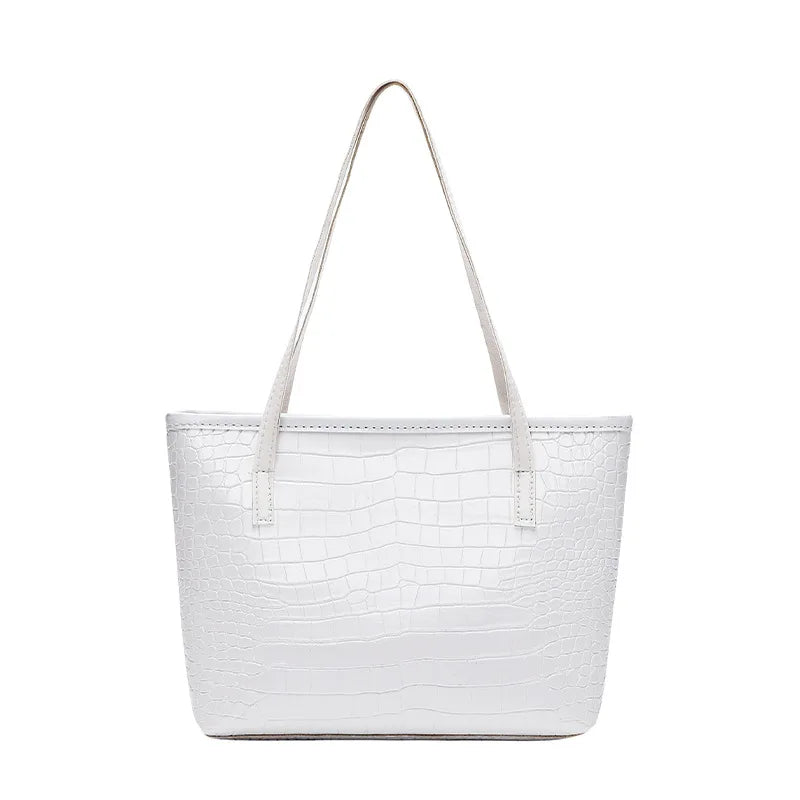 Women's Solid Pu Leather Shoulder Bag High Capacity Handbag