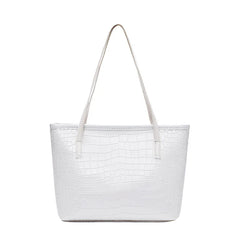 Women's Solid Pu Leather Shoulder Bag High Capacity Handbag