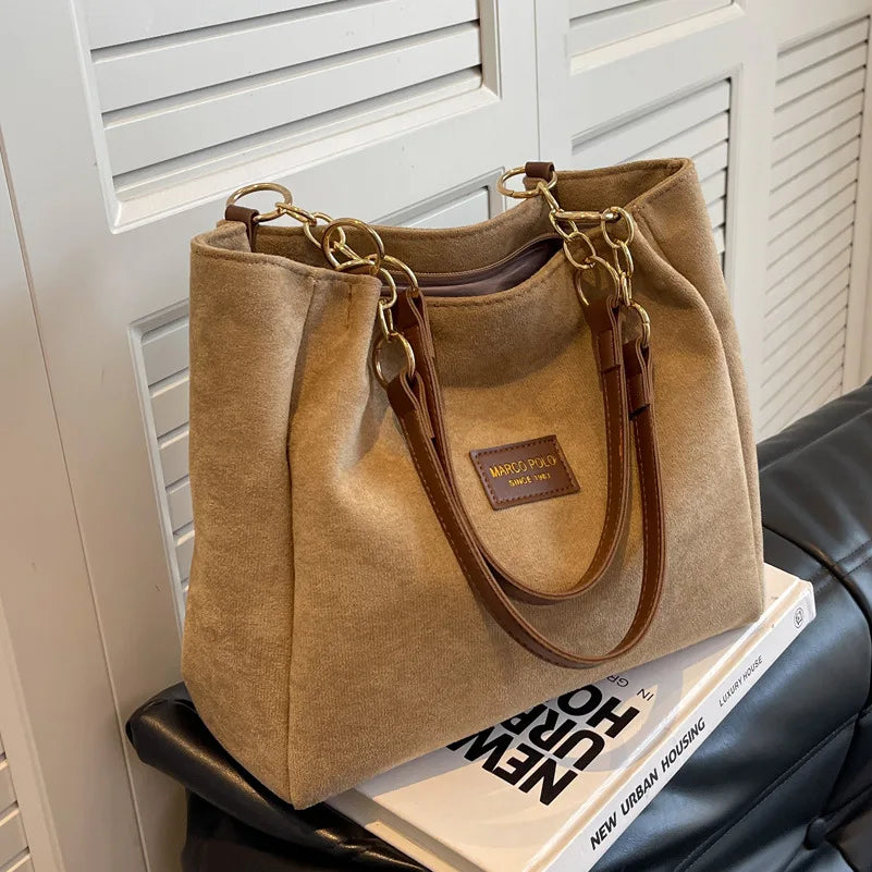 Women's Winter Shoulder Bag PU Leather Handbag Big Zipper Purse