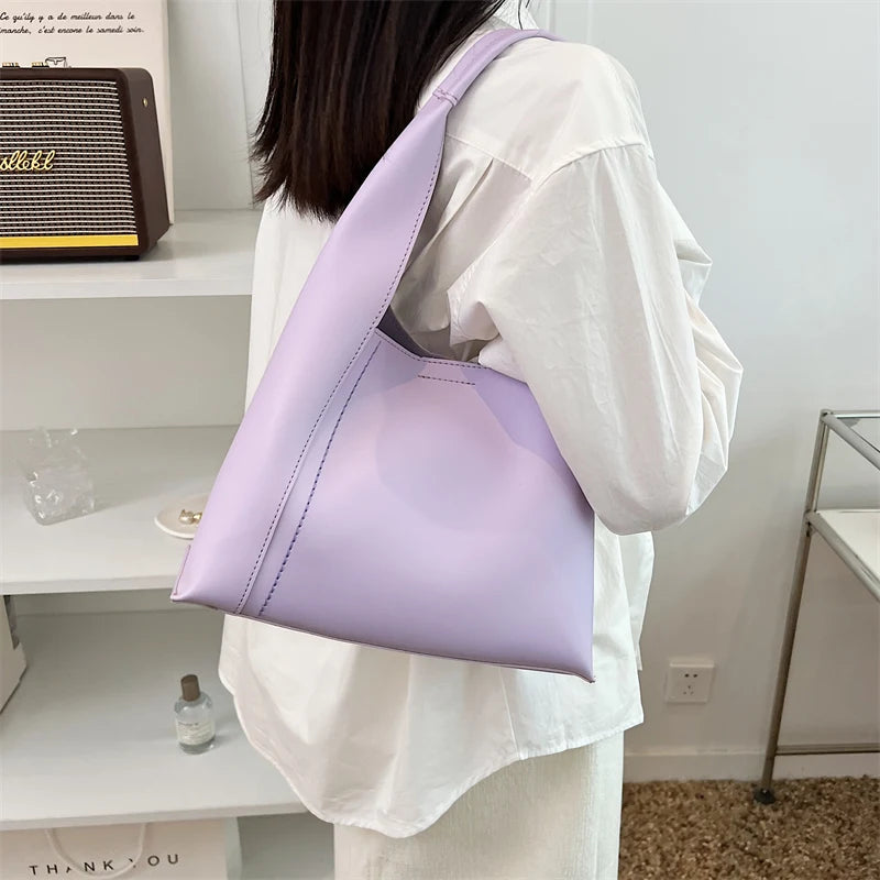 French Style Leather Tote Bag for Women