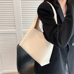 French Style Leather Tote Bag for Women