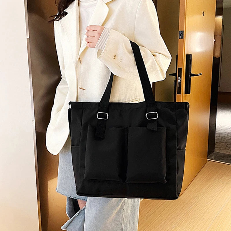 Large Capacity Canvas Tote Bag for Student