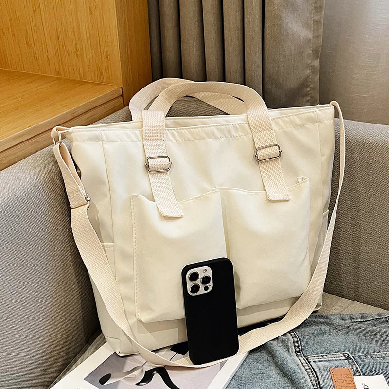Large Capacity Canvas Tote Bag for Student