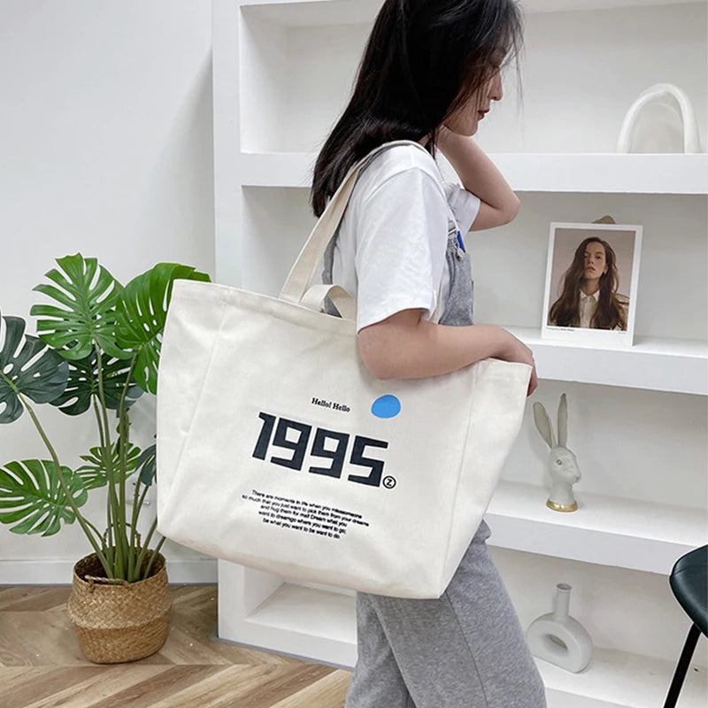 Women's Canvas Tote Bag Shoulder Schoolbag