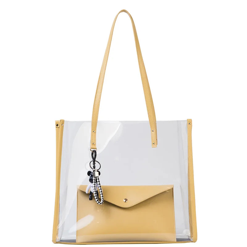 Women's Transparent Jelly Shoulder Handbag Tote Bag
