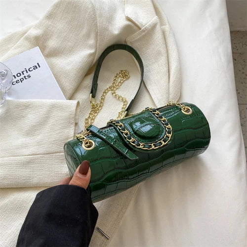Barrel Shape Summer Handbag PU Leather Women's Shoulder Bag