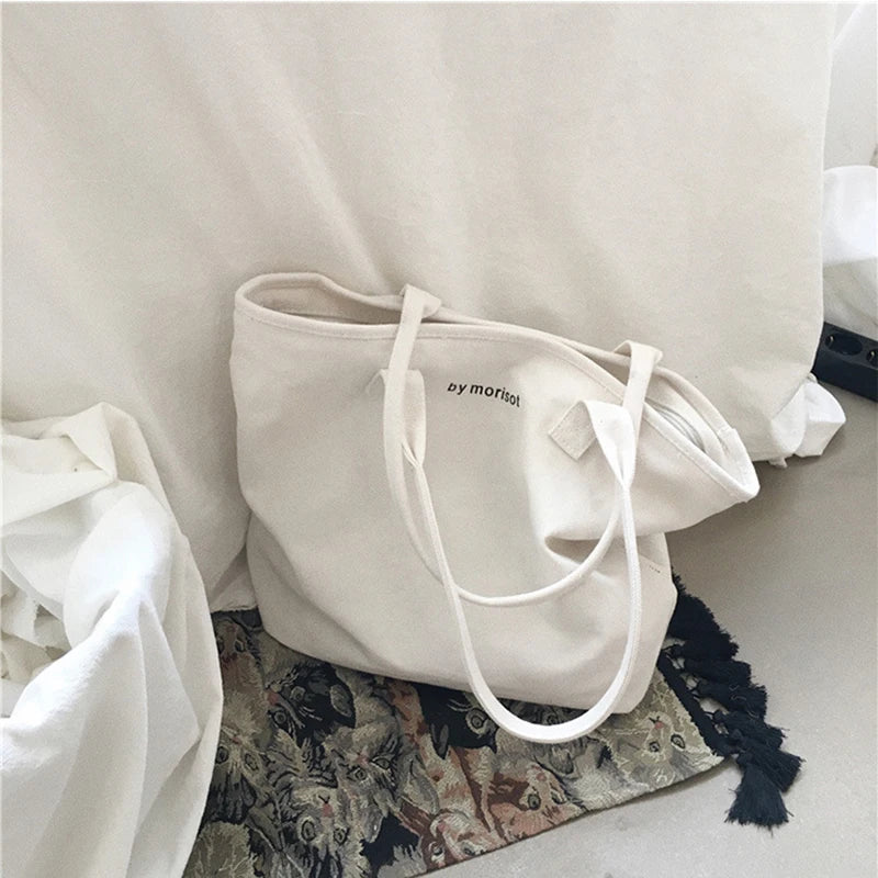 Canvas Shoulder Bag Large Capacity Student Handbag