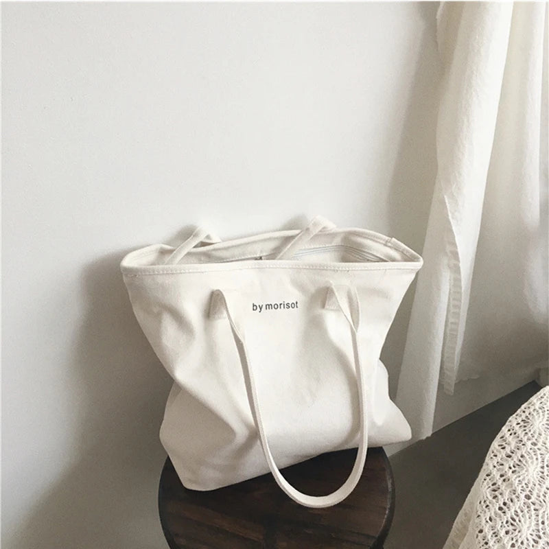 Canvas Shoulder Bag Large Capacity Student Handbag
